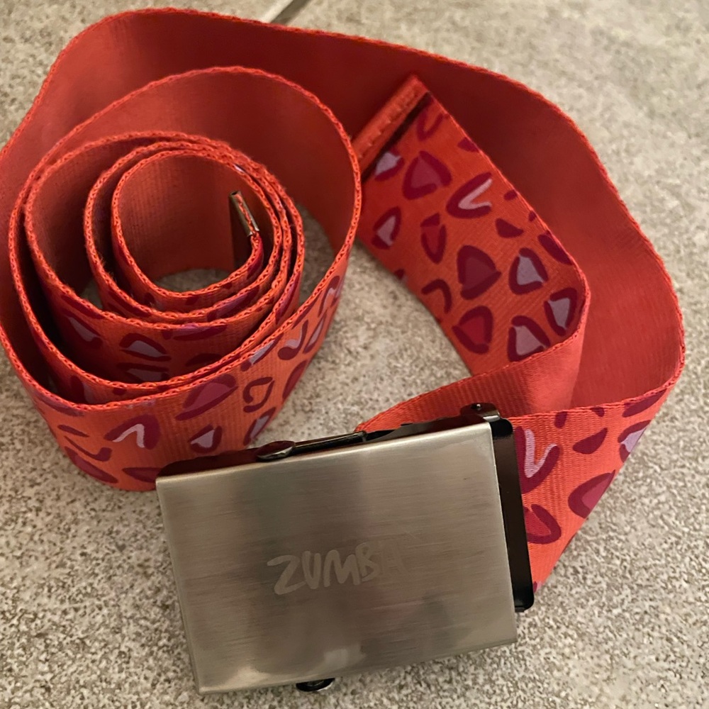 Zumba belt adjustable and reversible with metal buckle and Zumba engraving